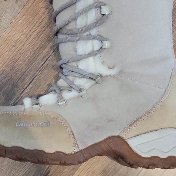 LAFUMA KOKTA Cream Tan Suede Faux Fur Lace Up Snow OUTD - Picture 8 of 16